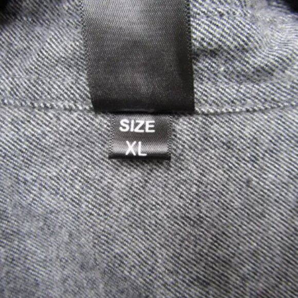 Burnside Gray Flannel Long Sleeve Button Front Shirt XL Embroidered Hops Beer - Picture 7 of 10